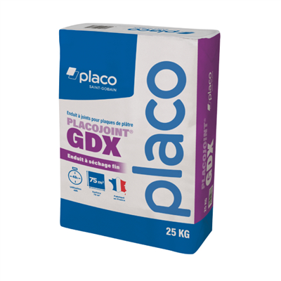 Enduit à joint Placojoint GDX - Blanc - Pour traitement des joints avec bande - Sac de 25 kg