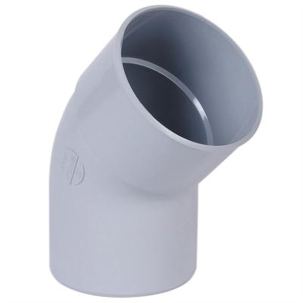 Coude mâle/femelle Nicoll pour tube de descente - Angle 45° - Diamètre 100 mm - Techtan Gris