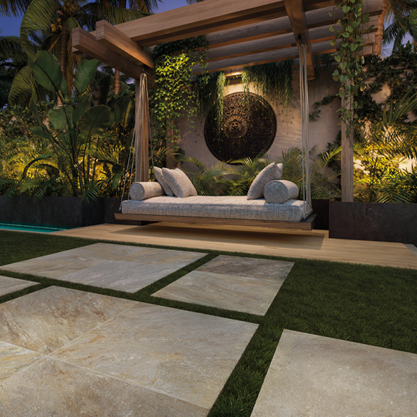 Carrelage extérieur antidérapant effet pierre de Bali - Zéphyr - 60,0 CM x 60,0 CM - ép. 20,00 MM - Grey