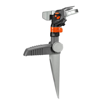 Arroseur canon sur pic métal Premium Gardena - Tête d'arrosage laiton - Réglable 75 à 490 m²