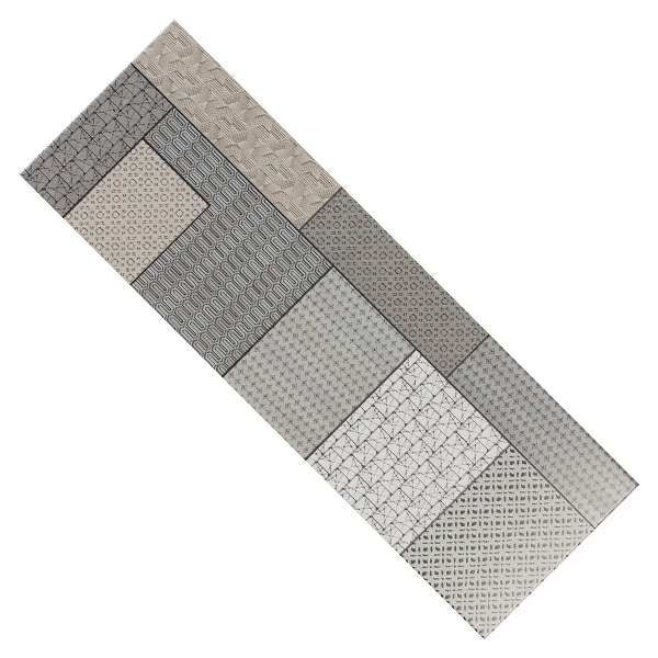 Faïence murale Décor Géo effet béton pour carrelage Cusset - 20 x 60 cm