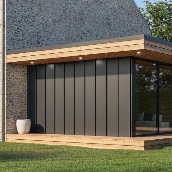 Tôle bac acier 0,50 MM prélaqué aspect joint debout Clipeo Bacacier - 450 MM x 2100,0 MM - Gris terre d'ombre RAL7022