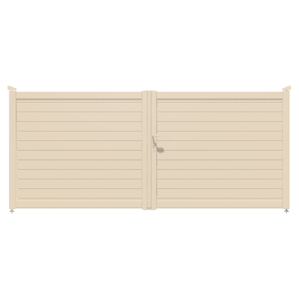 Portail aluminium sur mesure Sylphine 105 CT 85 A - Battant ou coulissant - Persienné avec lames horizontales ajourées 130 x 20 mm
