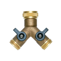 Sélecteur Y 2 directions 1 entrée femelle 2 sorties mâle 20x27mm vannes arrêt robinet - Laiton
