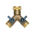 Sélecteur Y 2 directions 1 entrée femelle 2 sorties mâle 20x27mm vannes arrêt robinet - Laiton