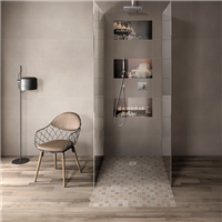 Plaque de mosaïques 5 x 5 cm effet bois sur filet polyéthylène - 30,0 CM x 30,0 CM - ép. 9,00 MM - panaché