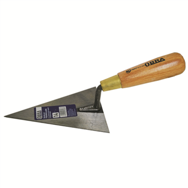 Truelle italienne triangulaire Obra 14 cm manche bois