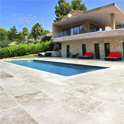 Dalle en pierre naturelle Travertin beige - Cappadoce Classic - 61,0 cm x 40,6 cm - ép. 1,20 cm