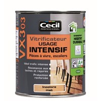 Vitrificateur parquet plancher VX303 Cecil - Usage intensif intérieur - Mat incolore - Pot 2,5L