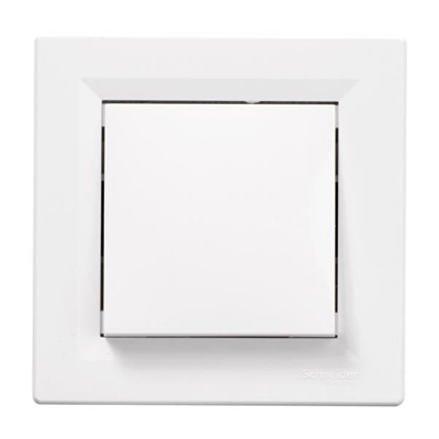 Interrupteur va-et-vient Schneider Asfora complet - à encastrer - blanc brillant - 10 A - 230 V