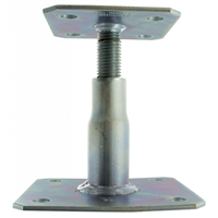Pied de poteau réglable hauteur 100 à 150 mm platines 100 x 100 mm et 130 x 130 mm