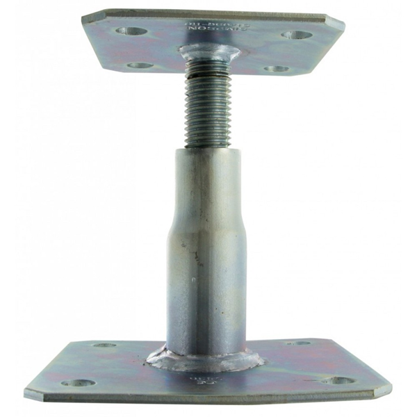 Pied de poteau réglable hauteur 100 à 150 mm platines 100 x 100 mm et 130 x 130 mm