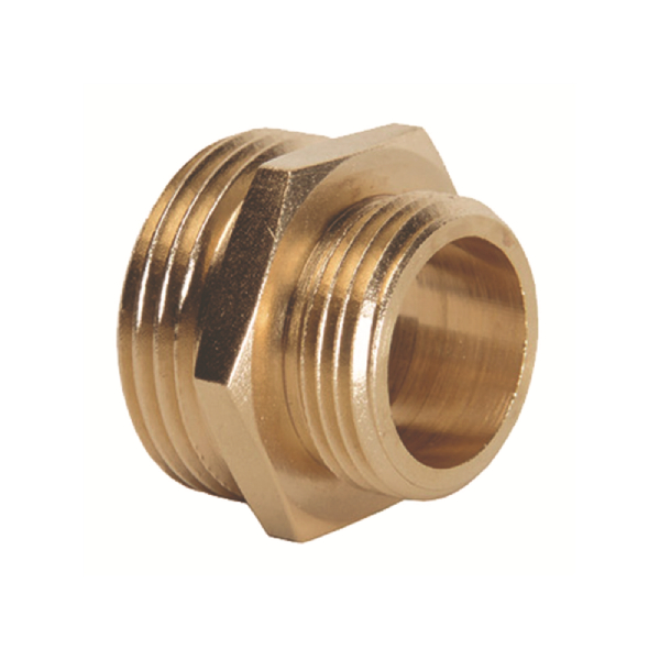 Mamelon laiton de réduction double mâle BSP 1/2" x 3/4" (DN15–DN20)