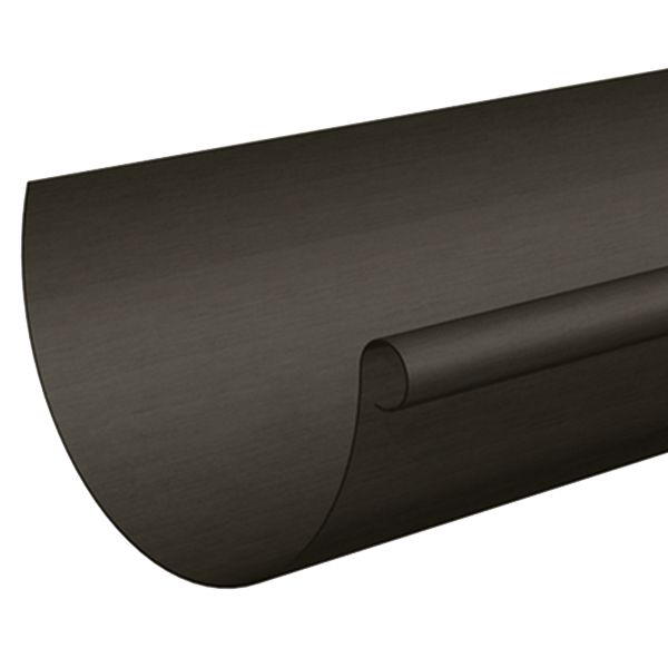 Gouttière demi-ronde en zinc Granum Basalte Rheinzink avec boudin - développé 250 MM - ép.0.65 MM - 4,00 M