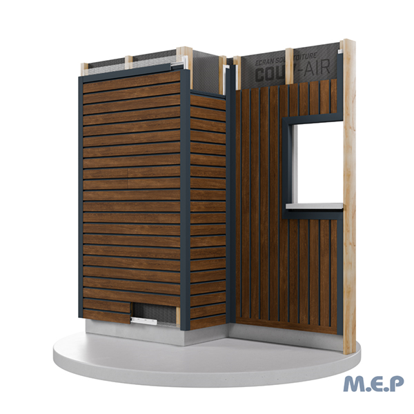 Profil de départ bas pour bardage Claircel Premium en pose verticale - 4,00 M - Chêne Miel