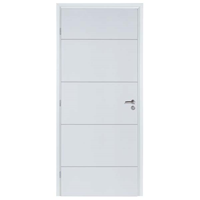 Bloc-porte prépeint Ketch blanc à âme alvéolaire - Gypso - serrure PDDT - 204 CM x 83 CM - droit poussant