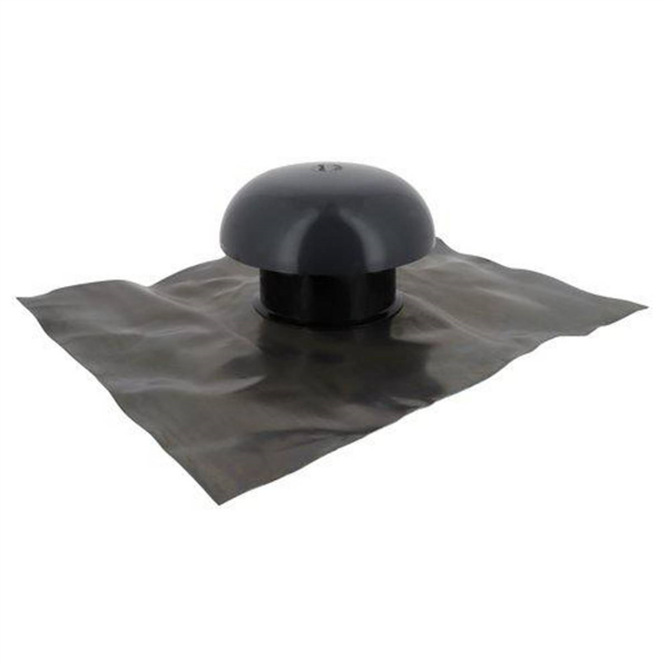 Chapeau de ventilation avec collerette d'étanchéité et moustiquaire - diamètre 100 mm - Gris anthracite