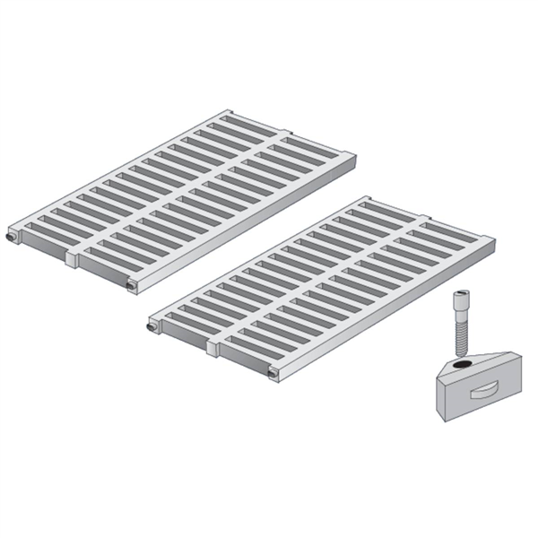 GRILLE CANIVEAU LEGERE 400X500 GRIS