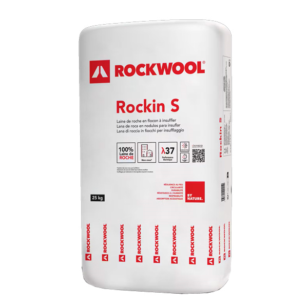 Laine de roche à souffler pour isolation des murs creux - Rockin S - Sac de 25 kg