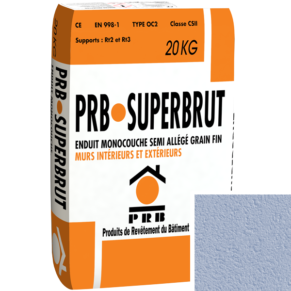 Enduit monocouche semi-allégé à grain fin PRB Superbrut type OC2 - Ile d'Yeu - sac de 20 kg