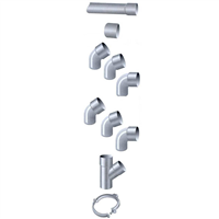 COUDE MXF 45° DIAM.100 1.9MM BLANC