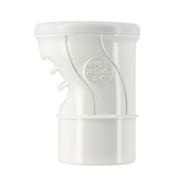 Clapet aérateur et équilibreur de pression Nicoll - Diamètre 40/32 - Mâle/Femelle - Blanc