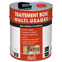 Traitement insecticide et fongicide Elos pour bois intérieur et extérieur - multi-usages - incolore - bidon de 5 L