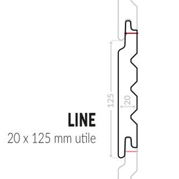 Bardage bois peint en Sapin du Nord de classe 3.1 - Extra Silverwood - Profil Line - 20,00 MM x 125,00 MM - Long. 4,15 M - Coloris Blanc perle