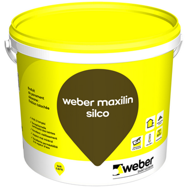 Enduit de parement Weber Maxilin Silco pour finition talochée