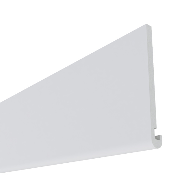 Planche de rive PVC Rivecel Bullnose B16 à profil arrondi - Blanc - Haut. 250,00 MM - ép.16,00 MM - Long. 5,00 M
