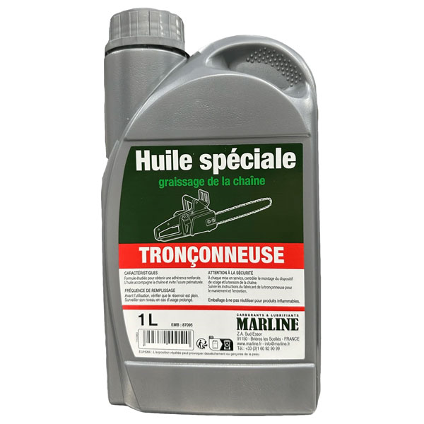 Huile lubrifiante pour guide et chaîne de tronçonneuse - Marline - Bidon de 1 litre