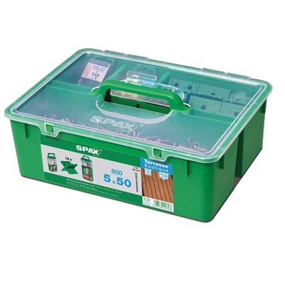 Kit de fixation pour terrasse bois exotique de 25/28 m² - vis Inox A2 Ø5 x 50 mm