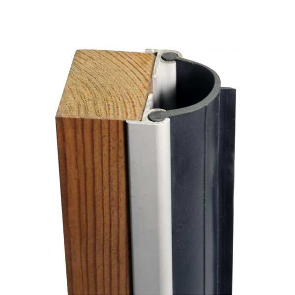 Joint isolation coupe-feu porte va-et-vient 36 à 44 mm d'épaisseur - 2.5 m - Caoutchouc noir