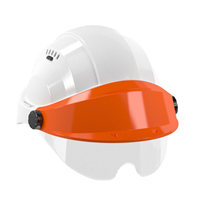 CASQUE "ORIZON" BLANC VISIERE ORANGE AVEC LUNETTE