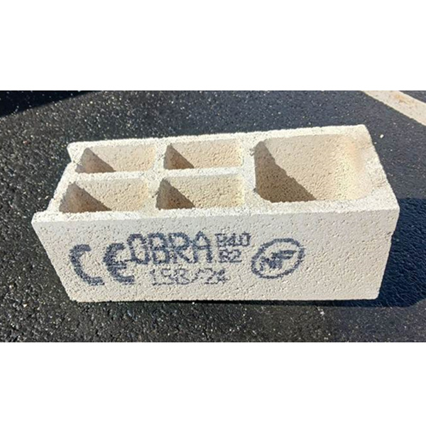 Bloc béton poteau 3 parois 5 trous - Classe B40 - 500,0 MM x 200 MM x 200,00 MM