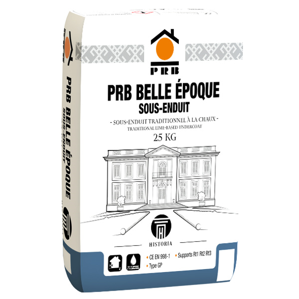 Sous-enduit traditionnel à la chaux pour bâti ancien - PRB Belle Époque - Gris - sac de 25,0 KG