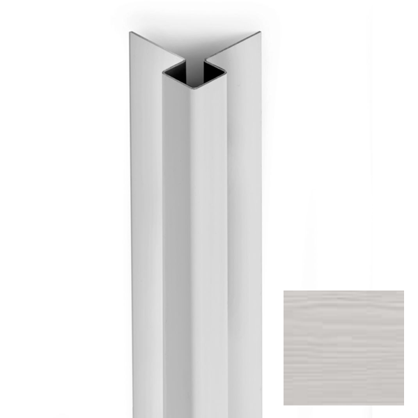 Profil d'angle extérieur pour bardage Cedral Click - aluminium laqué Argent C51 - longueur 3,00 M