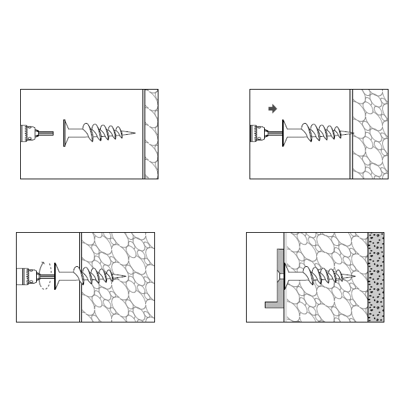 Cheville auto-taraudeuse Etanco Fox pour isolants rigides Torx T40 18x85 mm - boîte de 25