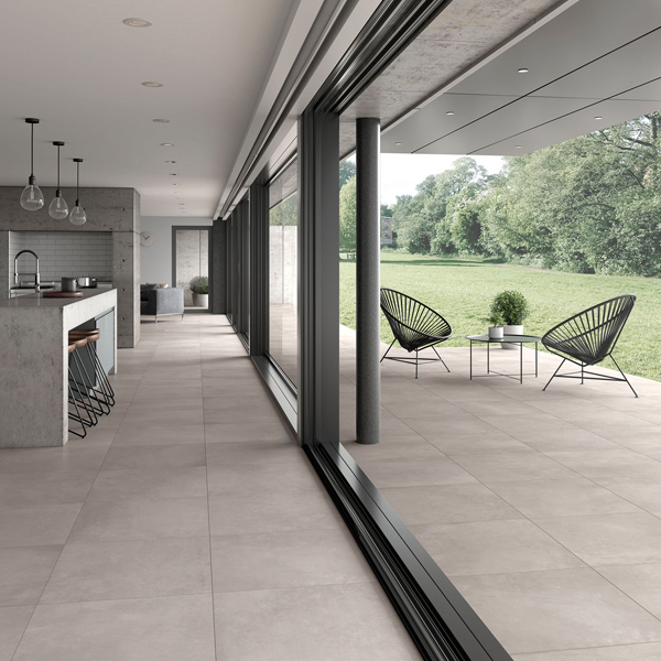 Carrelage extérieur antidérapant effet béton ciré en grès cérame émaillé rectifié - Faro GRIP Edilis - 60,0 CM x 60,0 CM - ép.10,00 MM - Beige