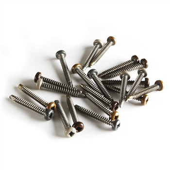 Vis pour bardage Weo en pose horizontale - Inox A2 - 4,2 MM x 38,0 MM - Coloris Teak - Boîte de 100 avec embout de vissage
