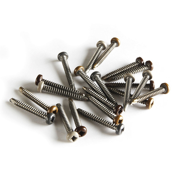 Vis pour bardage Weo en pose horizontale - Inox A2 - 4,2 MM x 38,0 MM - Coloris Teak - Boîte de 100 avec embout de vissage