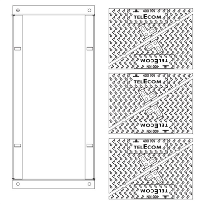 CADRE ET TAMPON FONTE TELECOM D400 L3C AVEC LOGO TELECOM