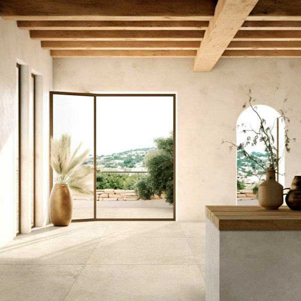 Carrelage intérieur effet pierre en grès cérame rectifié - Stoneplay - 60,0 CM x 60,0 CM - ép. 8,50 MM - Mayenne Beige