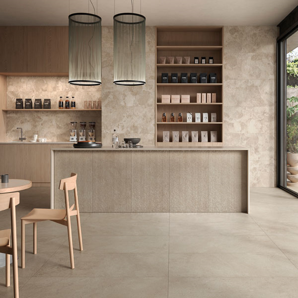 Carrelage intérieur effet pierre en grès cérame rectifié - Lythos GRIP - 60 x 60 cm - ép. 8,2 mm - Sabbia