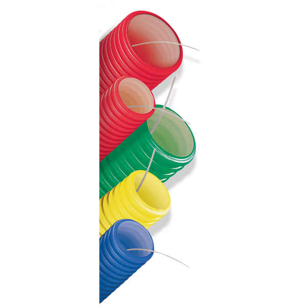 Gaine TPC annelée rouge D200 barre de 6 mètres