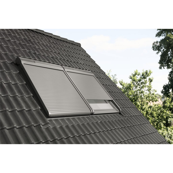 Volet roulant solaire SSL pour fenêtre de toit Velux MK04 - 78,0 CM x 98,0 CM - Gris anthracite