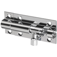 Verrou targette à pêne rond en laiton massif finition chromé - Abus - largeur 75 mm