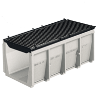 Caniveau en béton polymère MEADRAIN ENS 4000 avec feuillures fonte et grille fonte D400 - Largeur 400,0 mm - Longueur 1 m