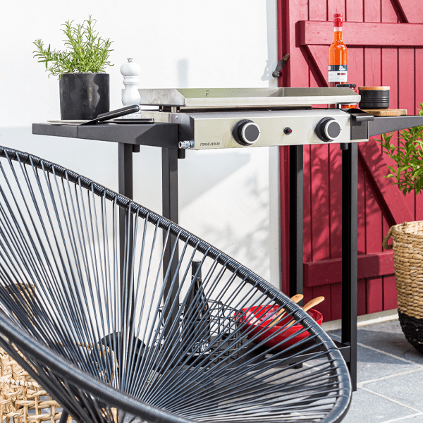 Chariot mobile en acier CH BA 60 pour plancha Forge Adour modèle Base 60