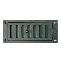 Grille d'arrivée d'air réglable - Autogyre - Fonte noire - Pose encastrée - Dimensions 220 x 110 mm